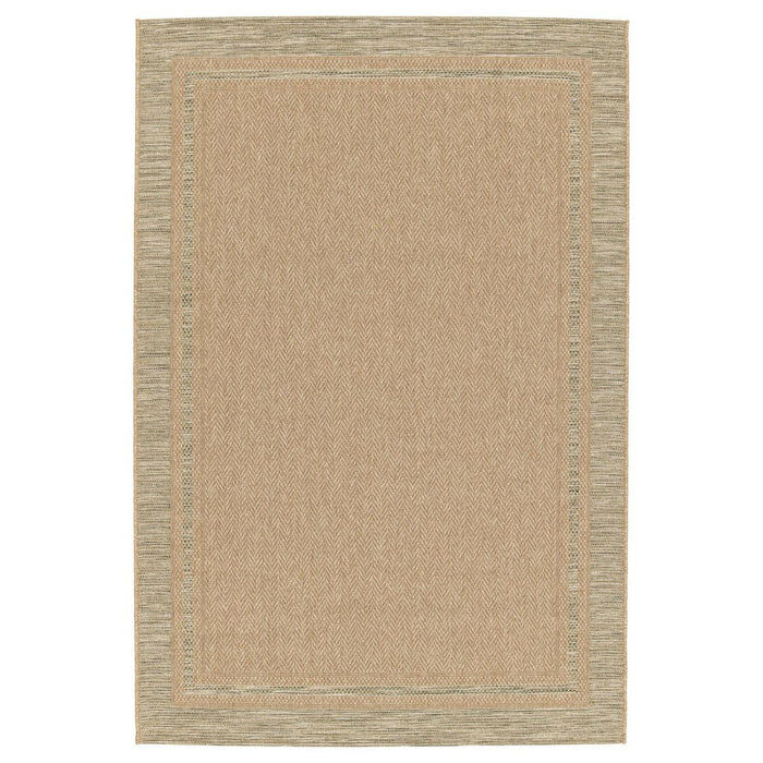 Boho&me Buitenkleed ruiten - Corde Cadre naturel|groen - 200x290 cm