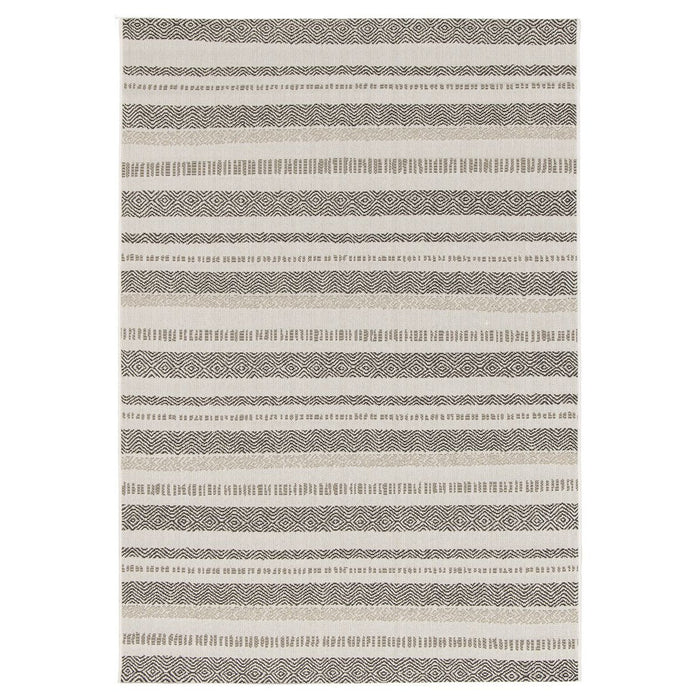Boho&me Buitenkleed strepen - Verdance Cadence wit|zwart - 160x230 cm