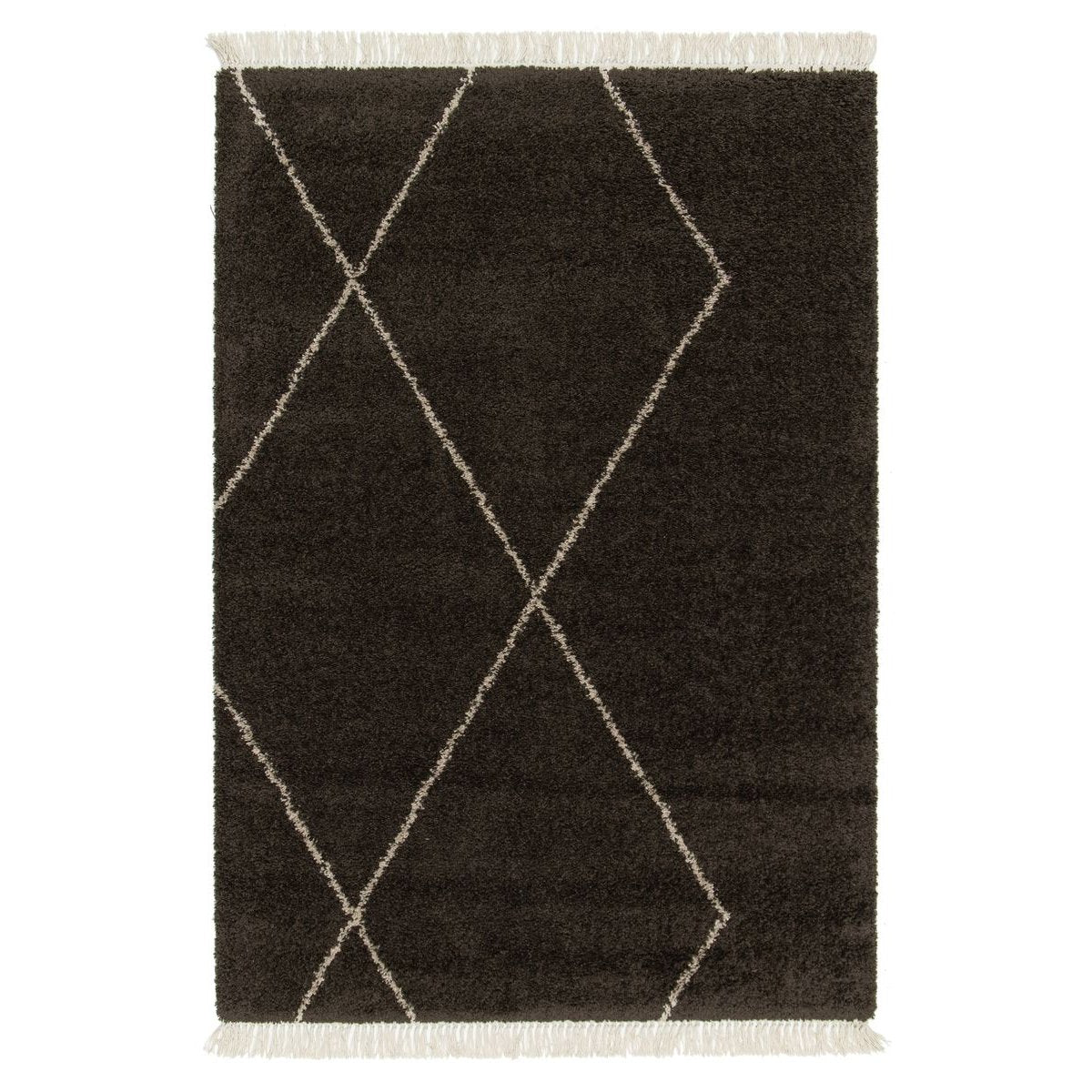 Boho&me Berber vloerkleed - Atlas Grid donkerbruin - 200x290 cm