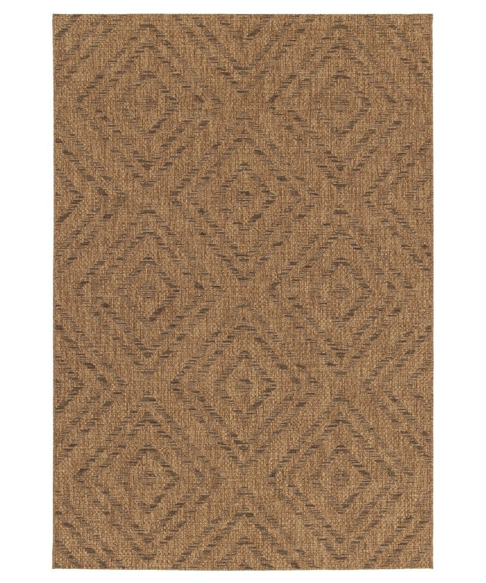 Boho&me Buitenkleed ruiten - Twill Parquet bruin|zwart - 200x290 cm