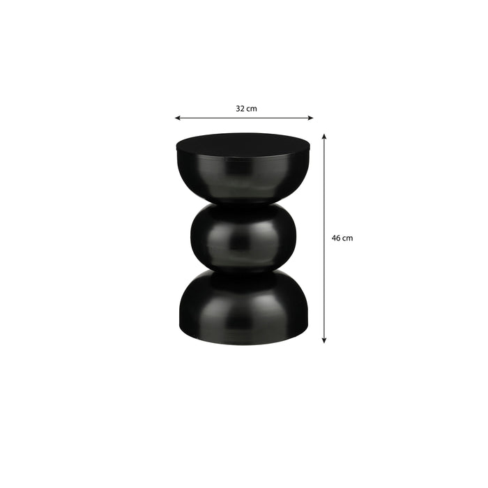 Mica Decorations Luna Bijzettafel - H46 x Ø32 cm - IJzer - Zwart