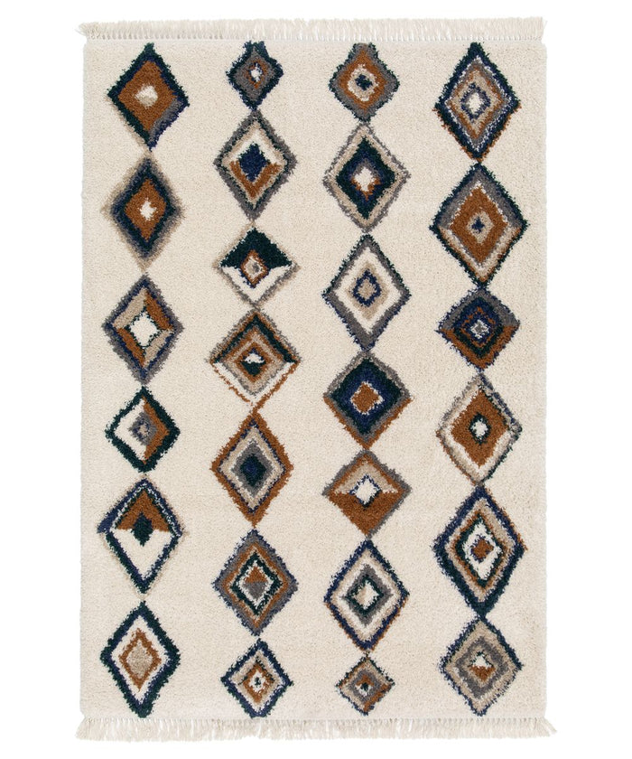 Boho&me Berber vloerkleed - Atlas Nomad bruin|blauw - 200x290 cm