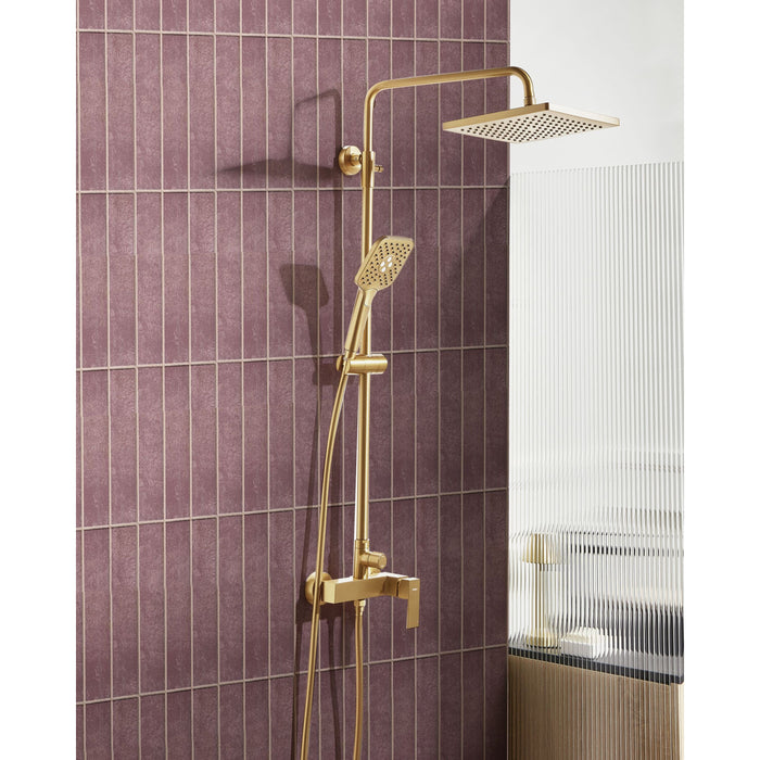 Beliani-COLORADA-Douchemengkraan set met regendouche-Goud-Messing