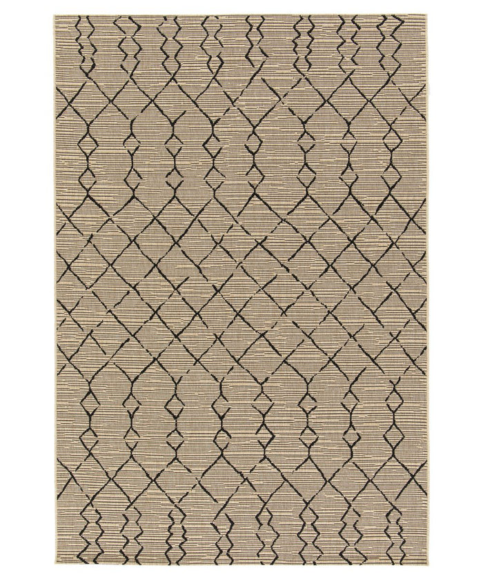 Boho&me Buitenkleed berber - Bask Taza beige|zwart - 160x230 cm