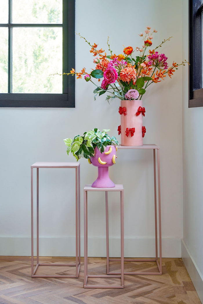 Mica Decorations Quinty Bijzettafel - Set van 3 - H70 cm - Lichtroze