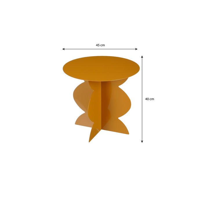 Mica Decorations Rafi Bijzettafel - H40 x Ø45 cm - IJzer - Bruin