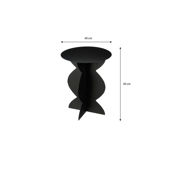 Mica Decorations Rafi Bijzettafel - H50 x Ø40 cm - IJzer - Zwart