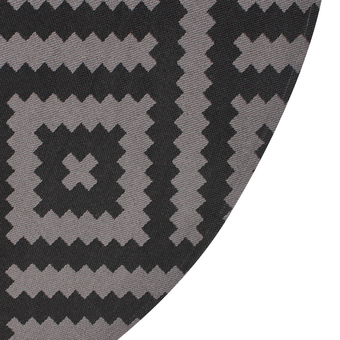 Beliani-AJMER-Outdoor vloerkleed-Grijs|Zwart-120 cm-Polypropyleen