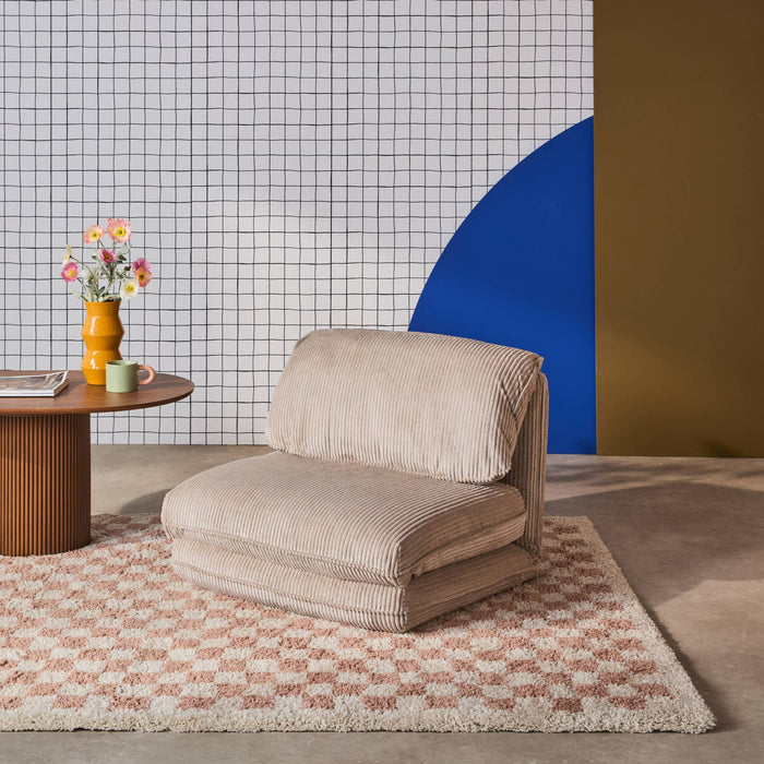 sweeek - Slaapfauteuil omvormbaar ribfluweel dikke rib 1 persoons Cosy