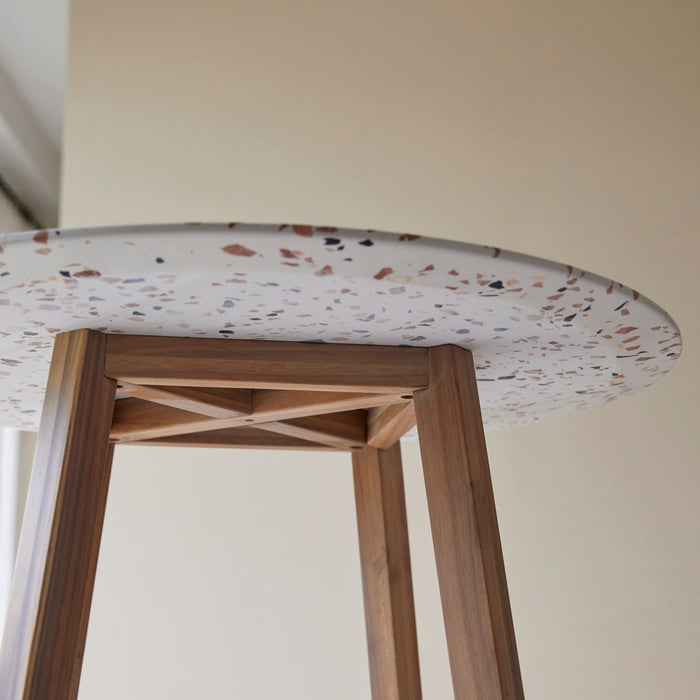 Tikamoon - Ronde tafel van premium terrazzo en massief acaciahout 90 …