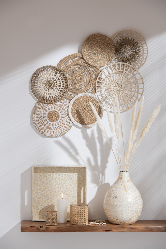 J-Line wanddecoratie Cirkels - jute - naturel