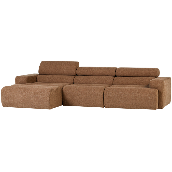 WOOOD Novi Chaise Longue Bank Links - Polyester - Karamelbruin