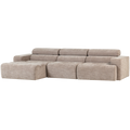 WOOOD Novi Chaise Longue Bank Links - Polyester - Naturel Melange
