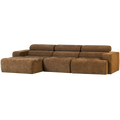 WOOOD Novi Chaise Longue Bank Links - Polyester - Karamelbruin Melange