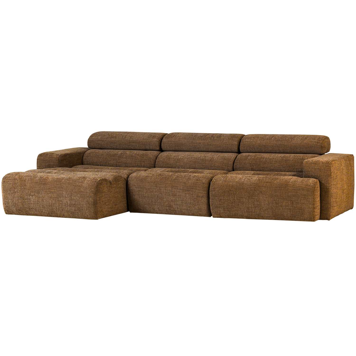 WOOOD Novi Chaise Longue Bank Links - Polyester - Karamelbruin Melange