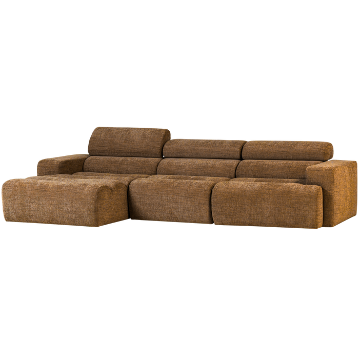 WOOOD Novi Chaise Longue Bank Links - Polyester - Karamelbruin Melange