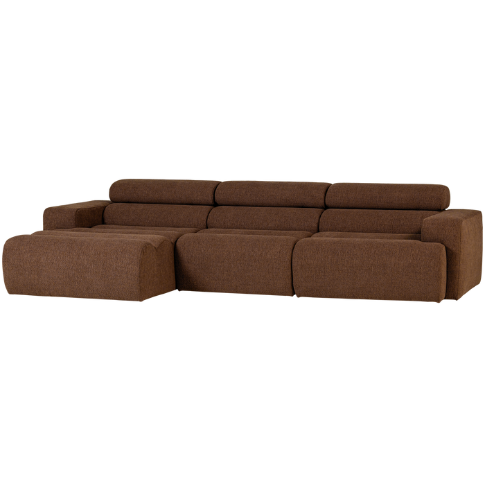 WOOOD Novi Chaise Longue Bank Links - Polyester - Mokka