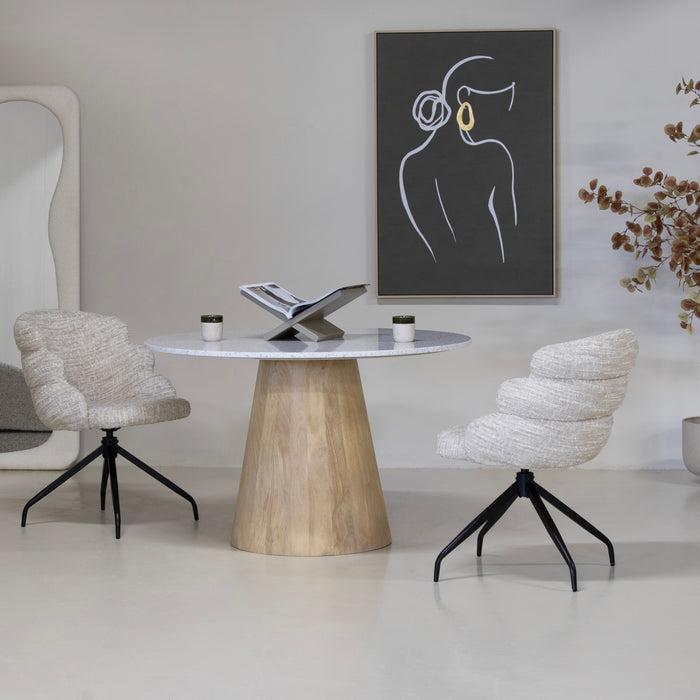 DÉJA Living - Eettafel Terrazzo|Hout - Naturel - 120x120x76cm - Sara