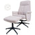 Home67 - Relaxfauteuil Bindy + Hocker - Bouclé - Naturel