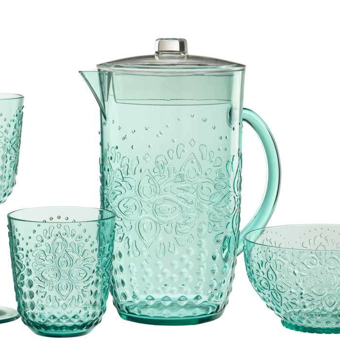 J-Line karaf - kunststof - aquablauw