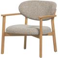 WOOOD Udar Fauteuil Met Houten Frame - Polyester - Naturel