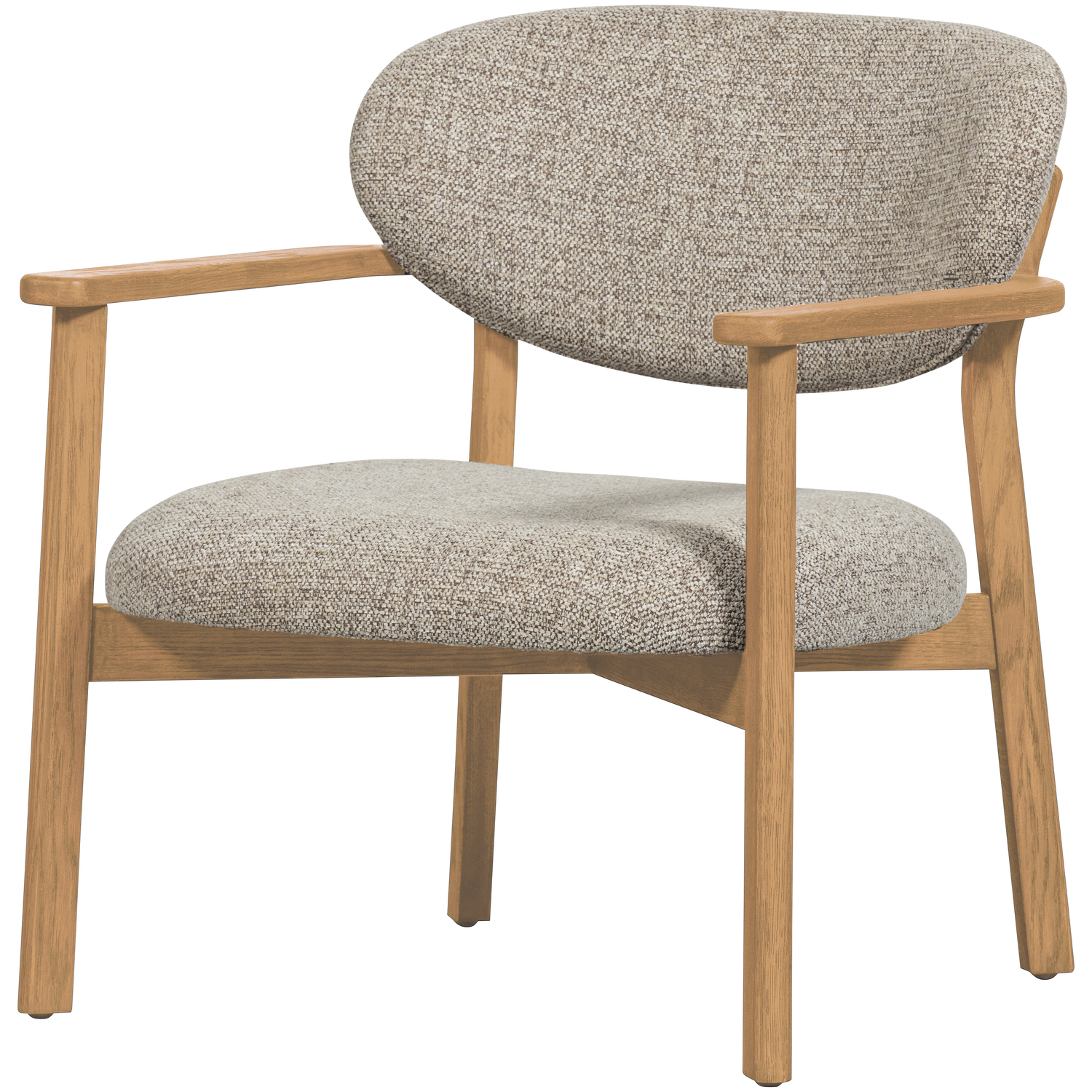 WOOOD Udar Fauteuil Met Houten Frame - Polyester - Naturel