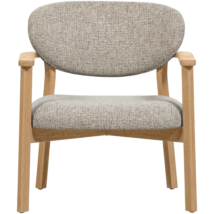 WOOOD Udar Fauteuil Met Houten Frame - Polyester - Naturel