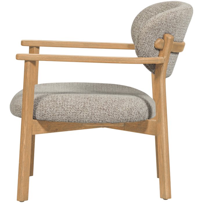 WOOOD Udar Fauteuil Met Houten Frame - Polyester - Naturel