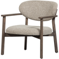 WOOOD Udar Fauteuil Met Houten Frame - Polyester - Donkerbruin