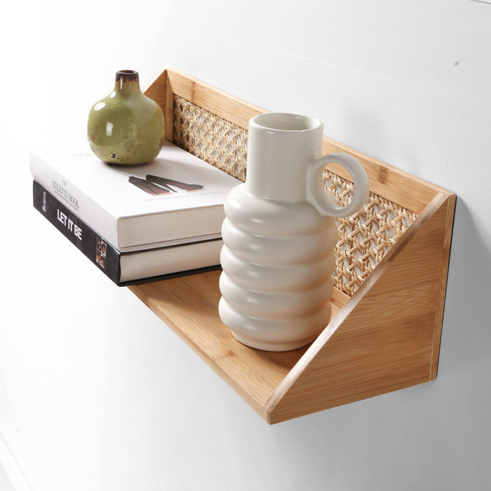 Calicosy - Wandplank bamboe rotan - L50 cm