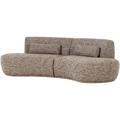 WOOOD Batavier Half Ronde Bank 4-Zits - Polyester - Lichtbruin