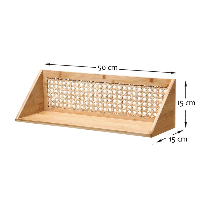 Calicosy - Wandplank bamboe rotan - L50 cm