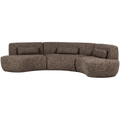 WOOOD Batavier Half Ronde Bank 6-Zits - Polyester - Zand Melange