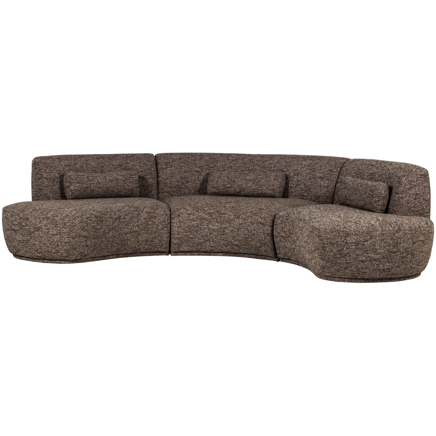 WOOOD Batavier Half Ronde Bank 6-Zits - Polyester - Zand Melange