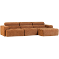 WOOOD Novi Chaise Longue Bank Rechts - Polyester - Oranje Melange