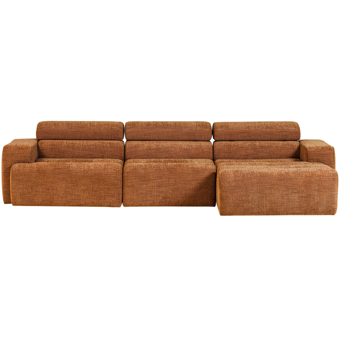 WOOOD Novi Chaise Longue Bank Rechts - Polyester - Oranje Melange