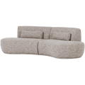WOOOD Batavier Half Ronde Bank 4-Zits - Polyester - Zand Melange