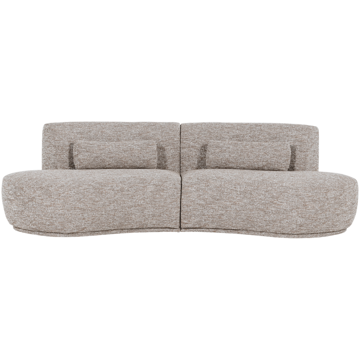 WOOOD Batavier Half Ronde Bank 4-Zits - Polyester - Zand Melange