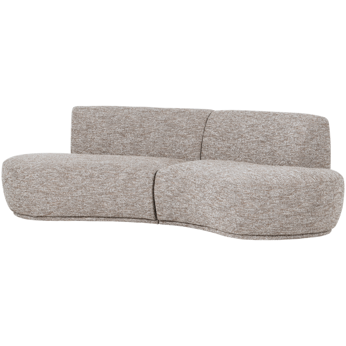 WOOOD Batavier Half Ronde Bank 4-Zits - Polyester - Zand Melange