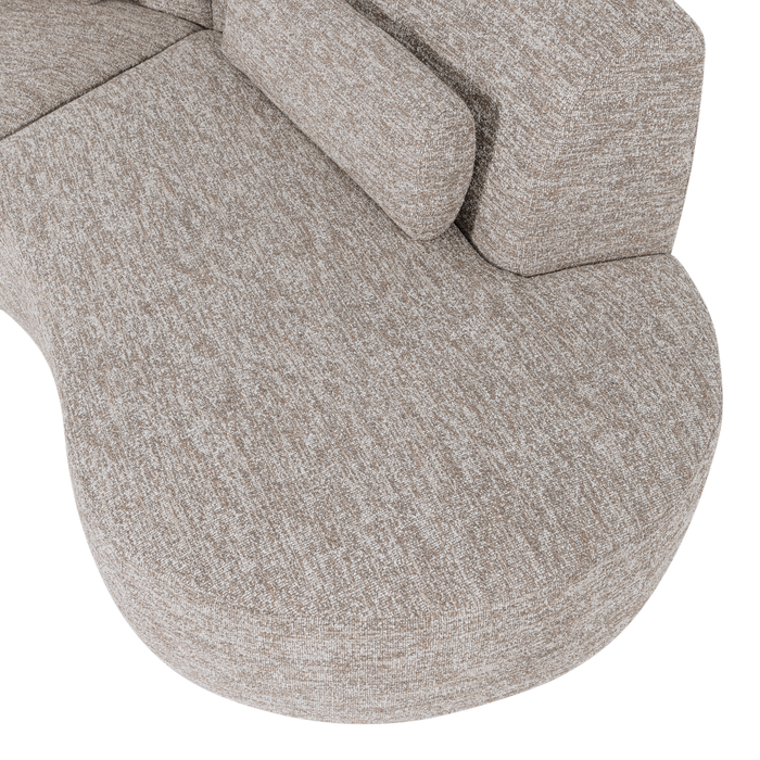 WOOOD Batavier Half Ronde Bank 4-Zits - Polyester - Zand Melange