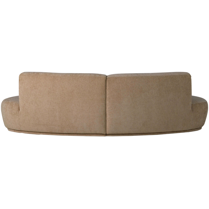 WOOOD Batavier Half Ronde Bank 4-Zits - Polyester - Velvet Lichtbruin
