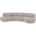WOOOD Batavier Half Ronde Bank 6-Zits - Polyester - Zand Melange
