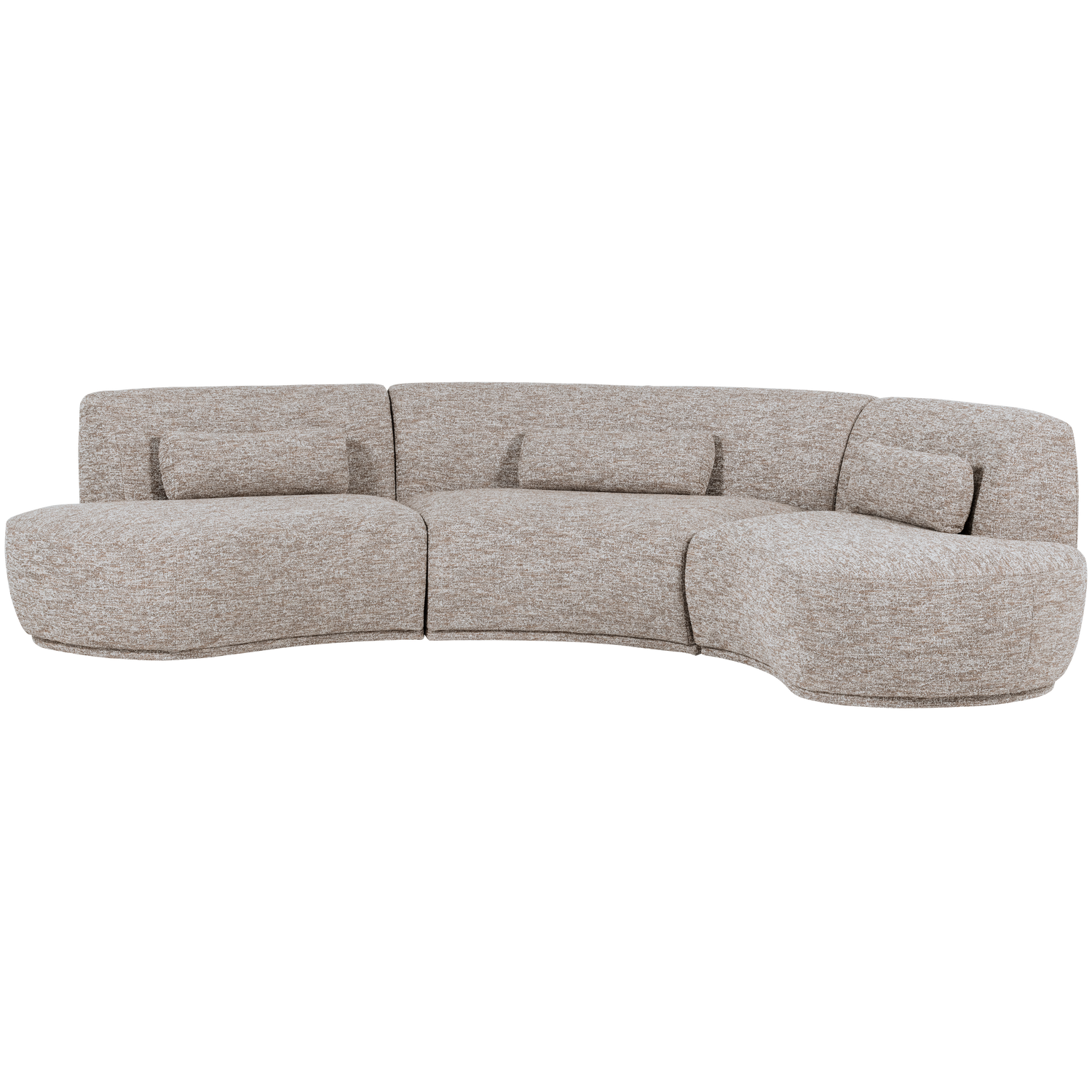 WOOOD Batavier Half Ronde Bank 6-Zits - Polyester - Zand Melange