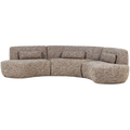 WOOOD Batavier Half Ronde Bank 6-Zits - Polyester - Lichtbruin Melange