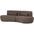 WOOOD Batavier Half Ronde Bank 4-Zits - Polyester - Bruin Melange