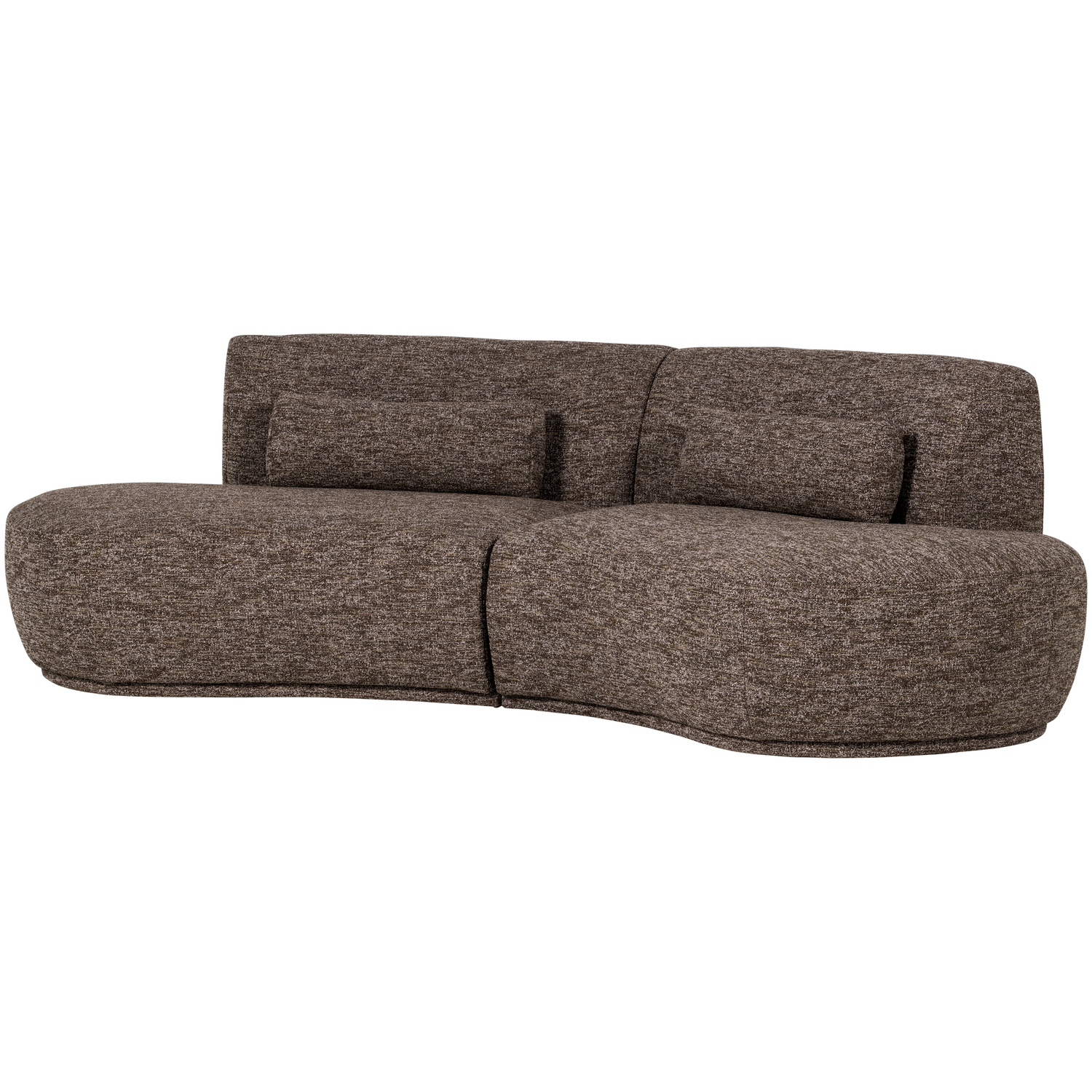 WOOOD Batavier Half Ronde Bank 4-Zits - Polyester - Bruin Melange