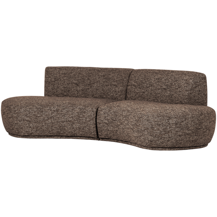 WOOOD Batavier Half Ronde Bank 4-Zits - Polyester - Bruin Melange