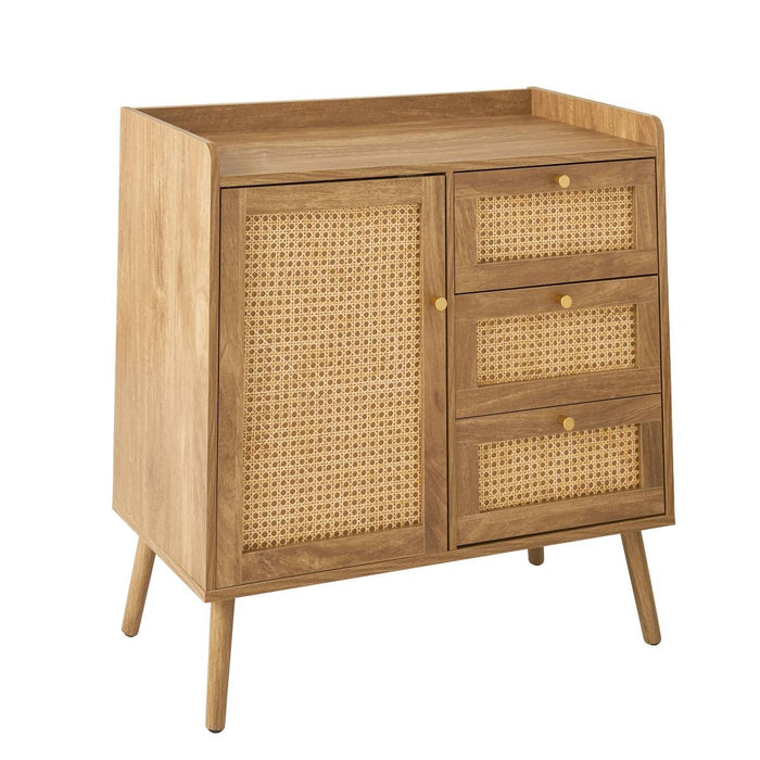 Calicosy - Ladekast 1 deur 3 laden PALMO - L80 cm - Rotan