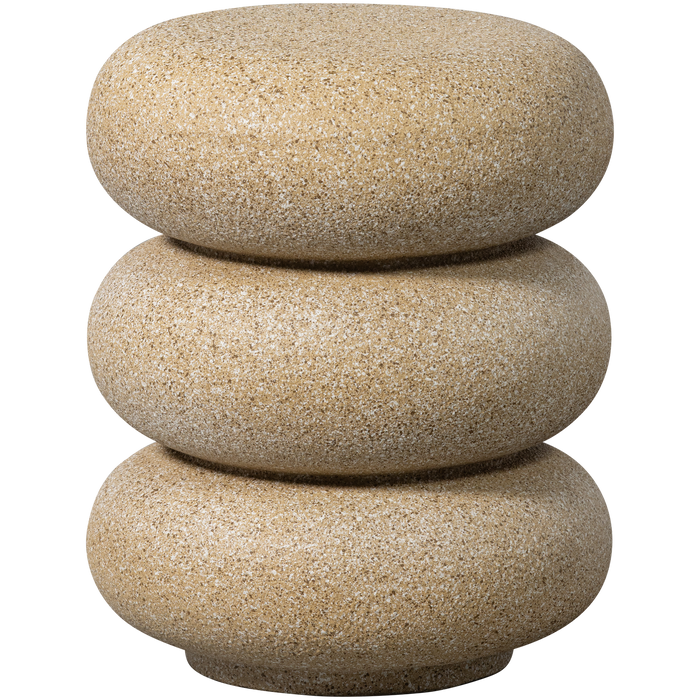 WOOOD Laurel Bijzettafel Met Spikkels - Magnesium - Beige - 50x40x40