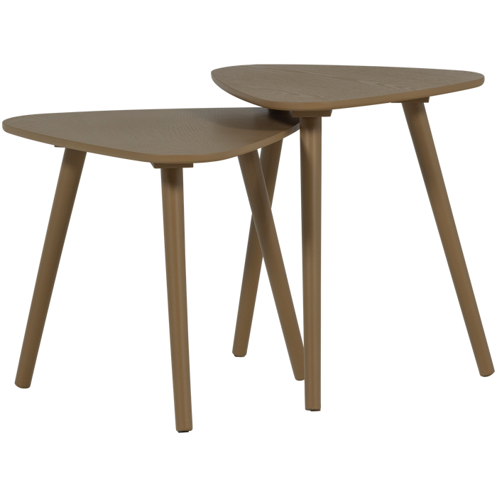 WOOOD Nila Bijzettafels - Hout - Mud - Set van 2